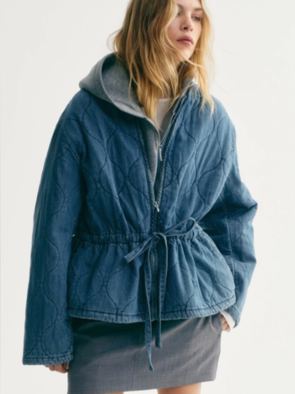 NEW H&M Quilted Denim Jacket Size XS